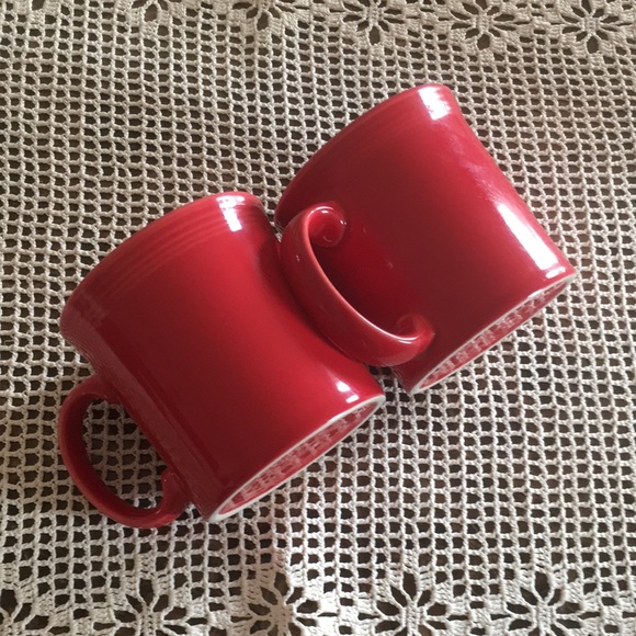 Set of 2 Fiesta Dinnerware Java Coffee Mugs Scarlet Red 12-Oz - Picture 5 of 8